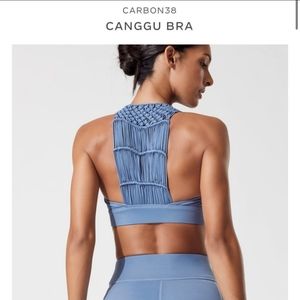 Carbon38 - NWT - Canggu Macrame Sports Bra - Dusty Blue - Size L